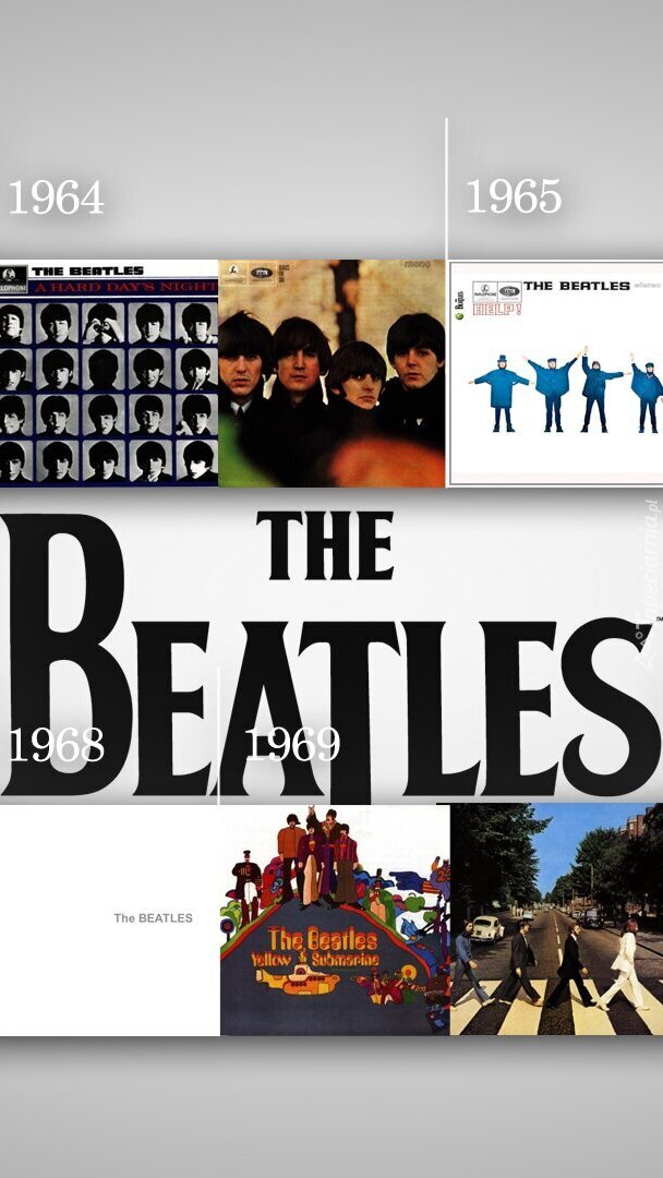 Która Z Płyt Zespołu The Beatles Została Nagrana Jako Pierwsza Okładki płyt zespołu The Beatles - Tapeta na telefon