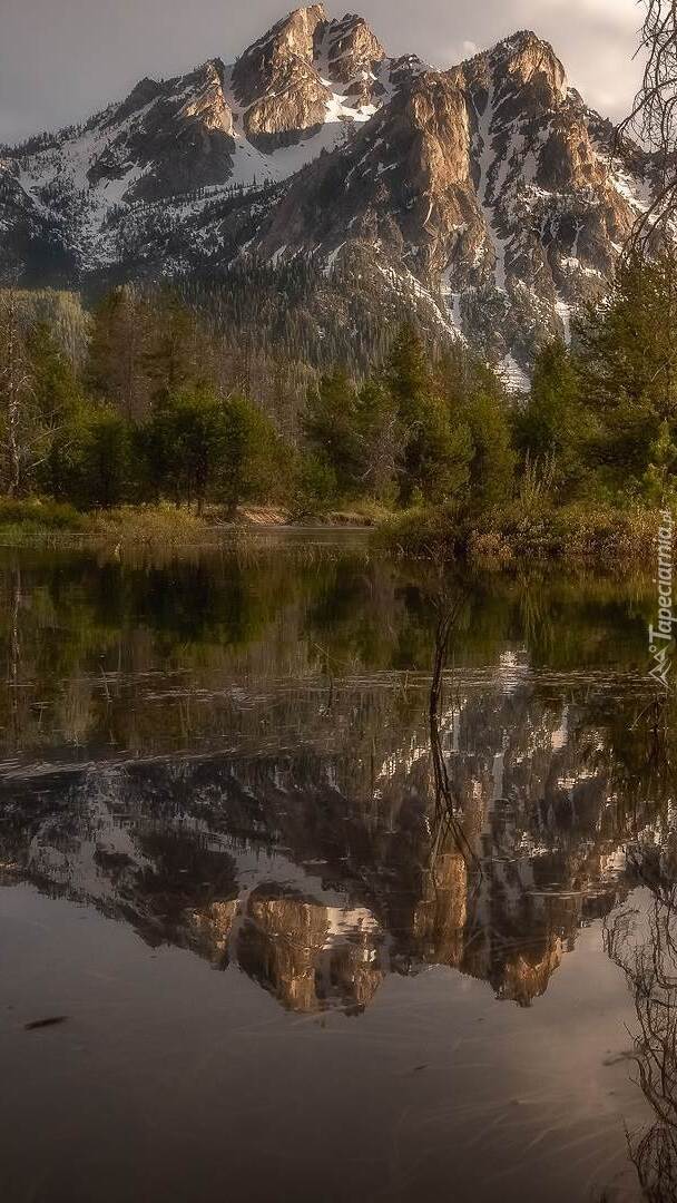 Ośnieżone szczyty Gór Sawtooth Range