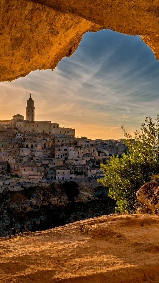 Panorama miasteczka Matera we Włoszech