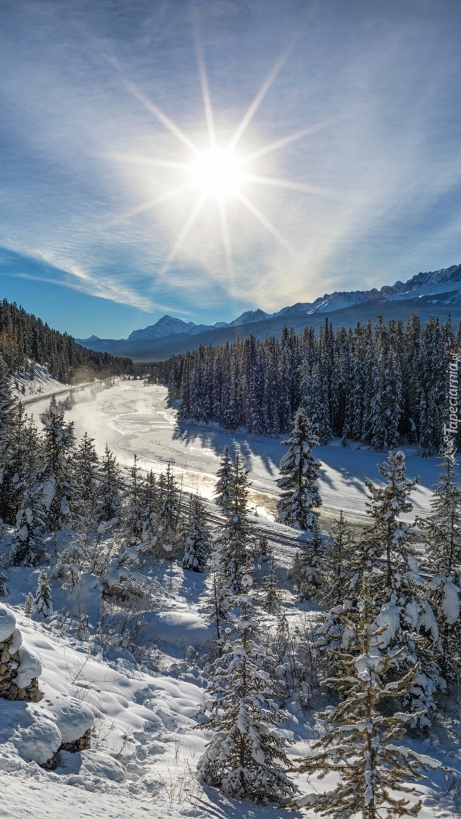 Park Narodowy Banff w zimowym słońcu