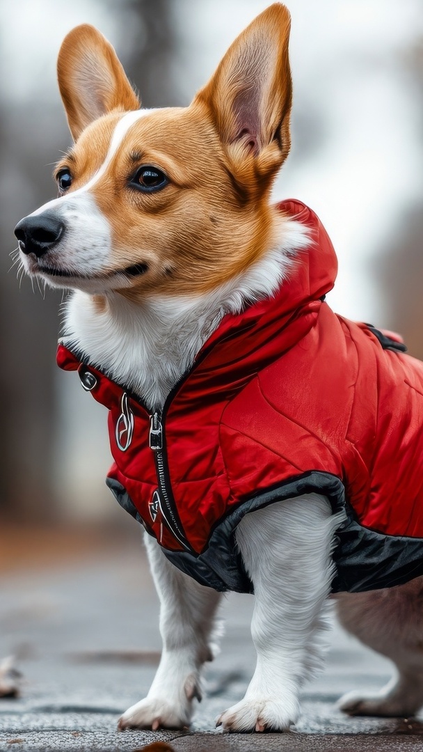 Pies w czerwonym ubranku