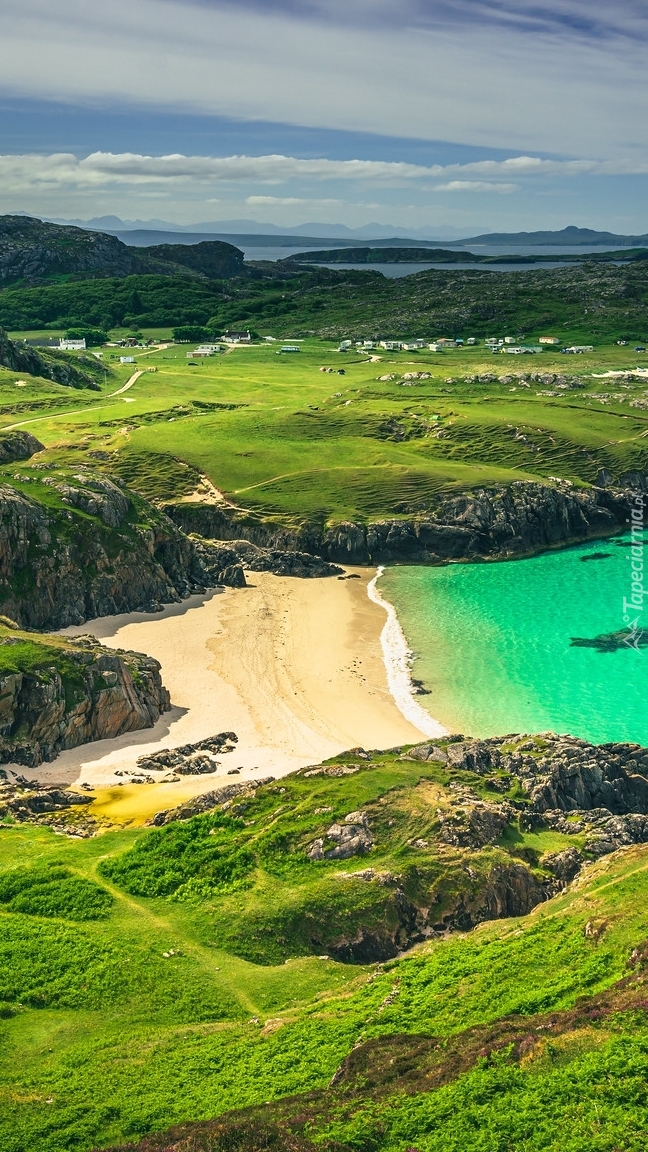 Plaża Achmelvich Beach w Szkocji