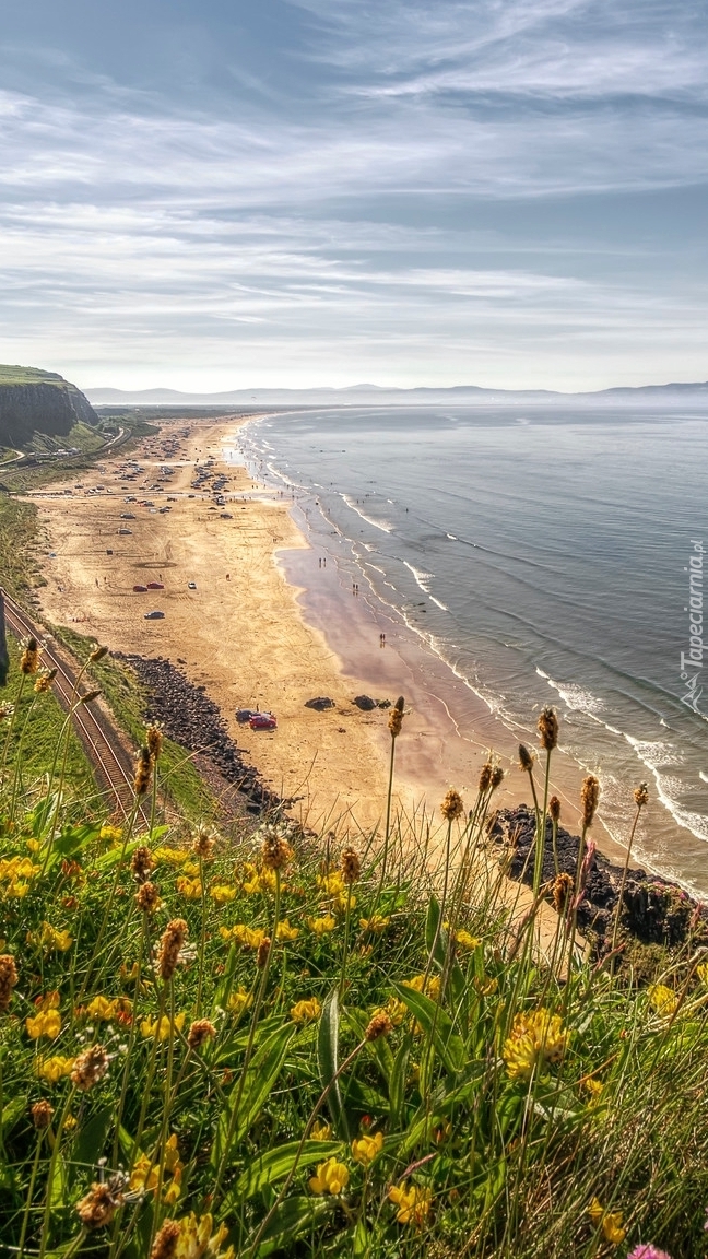 Plaża Benone Beach w Irlandii Północnej