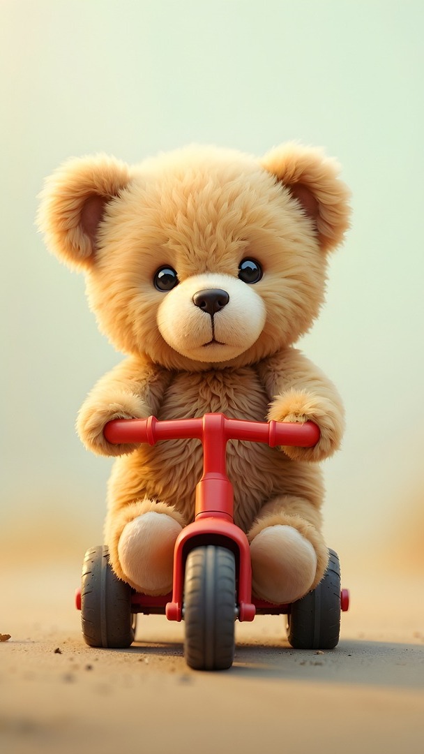 Pluszowy miś na rowerku