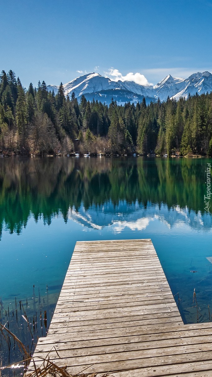 Pomost nad jeziorem Cresta Lake