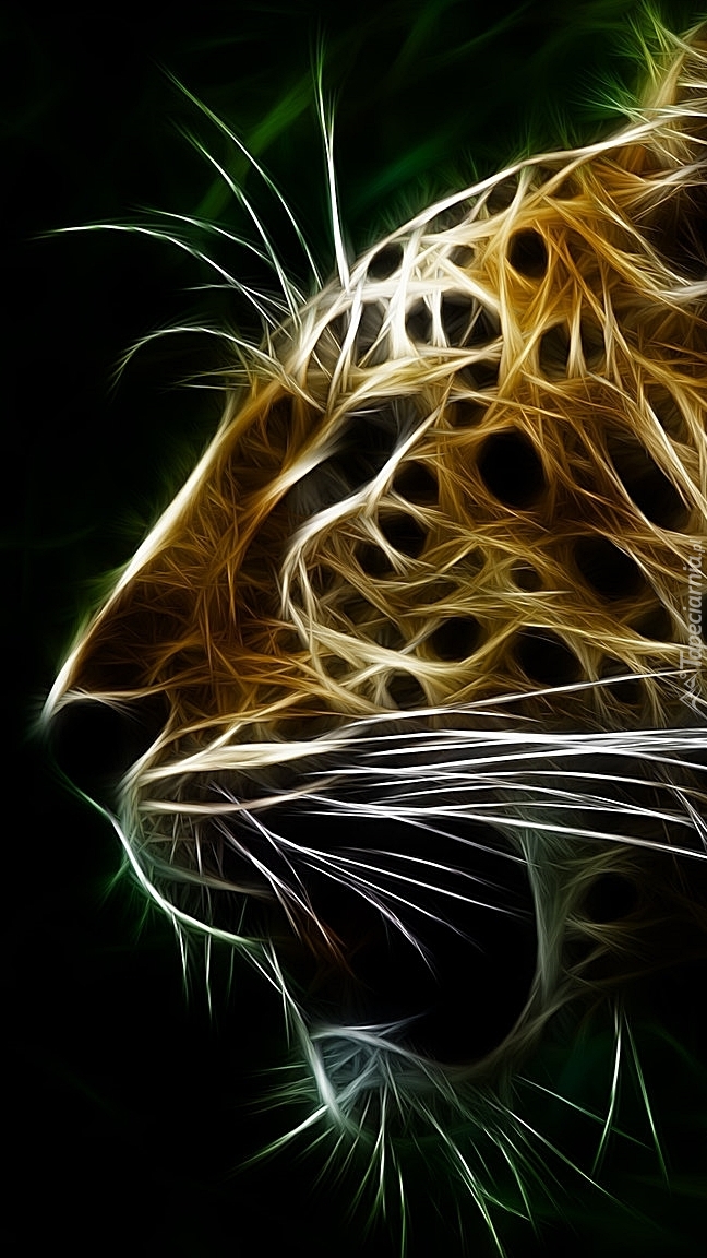 Profil tygrysa w grafice fractalius