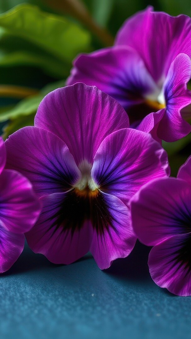 Purpurowe fiołki afrykańskie
