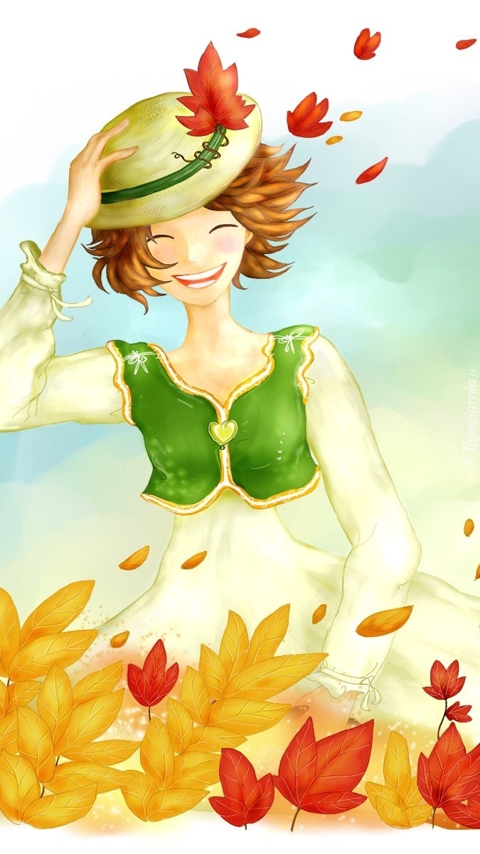Radosna jesienna dziewczyna