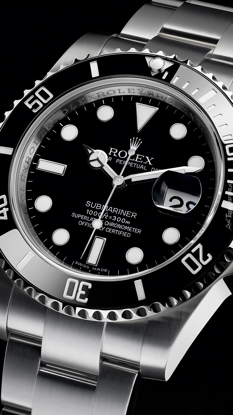 Rolex Submariner na czarnym tle