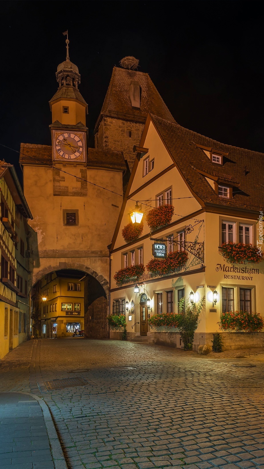 Rothenburg ob der Tauber nocą