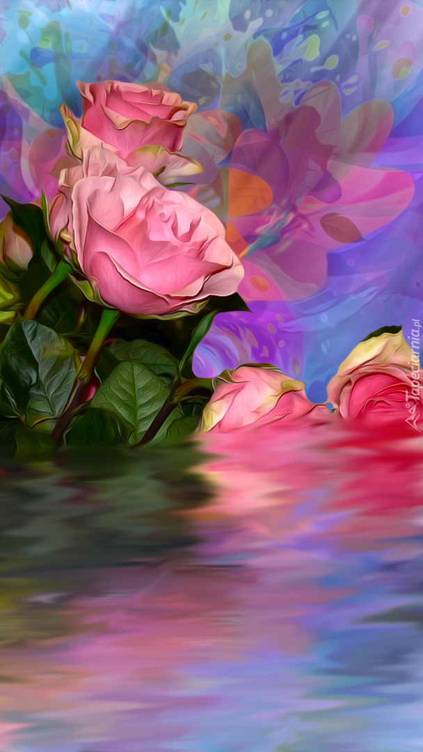 Róże w wodzie