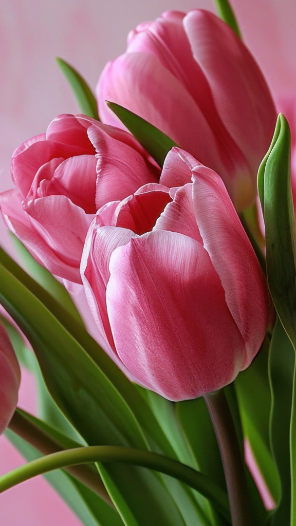 Różowe tulipany w zbliżeniu