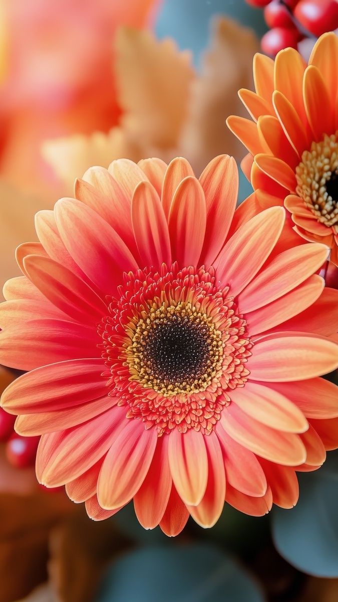 Rozświetlona gerbera w zbliżeniu