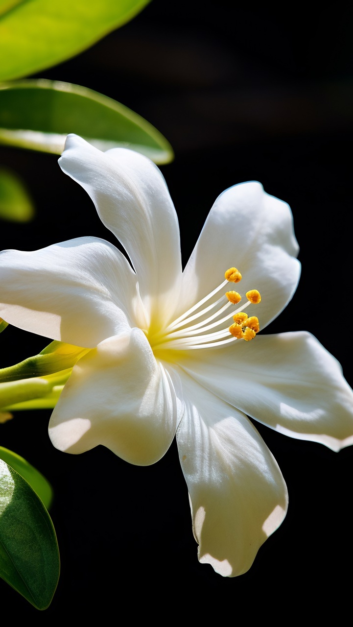 Rozświetlony biały kwiat w zbliżeniu