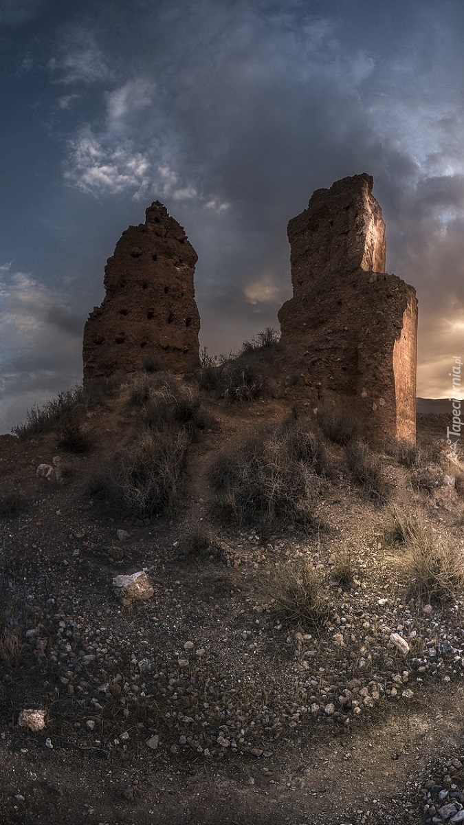 Ruiny zamku Alcazaba de Villavieja w Andaluzji