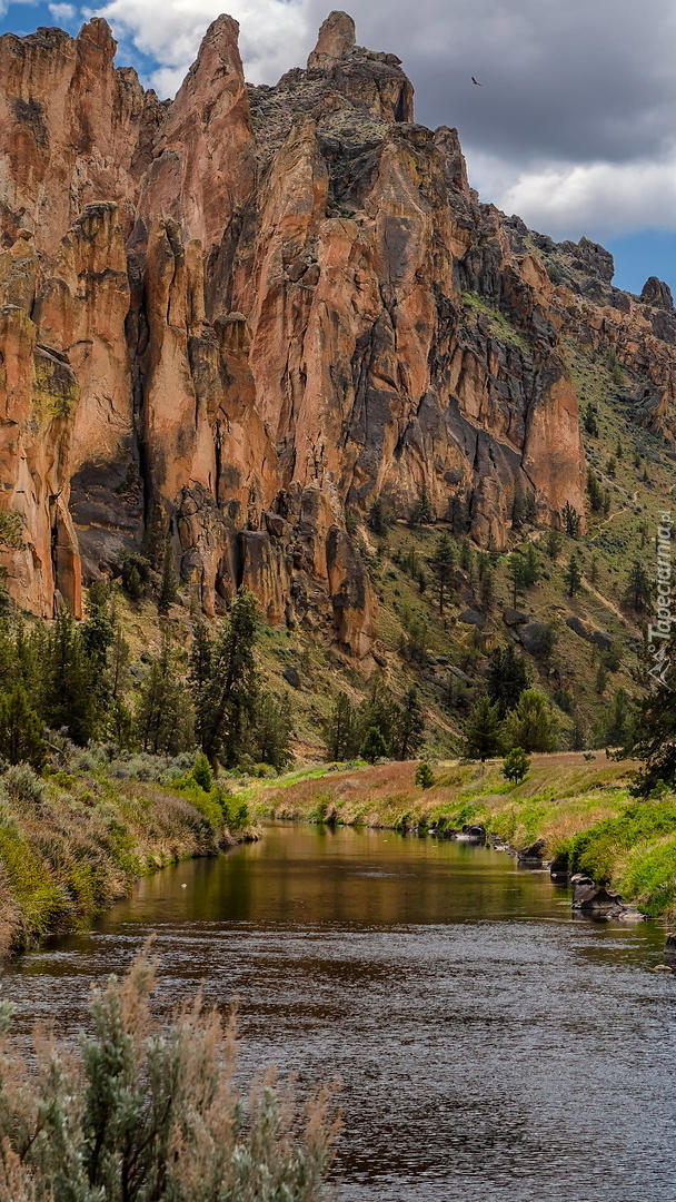 Rzeka i góry Smith Rock w Oregonie