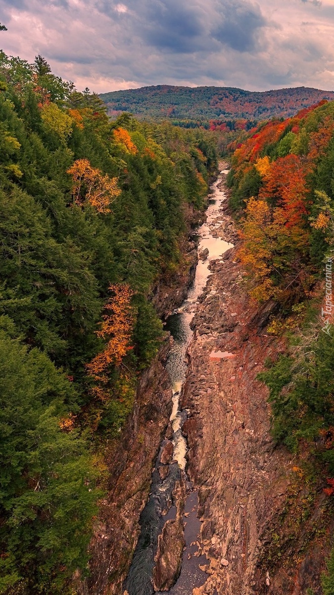 Rzeka Ottauquechee River w wąwozie