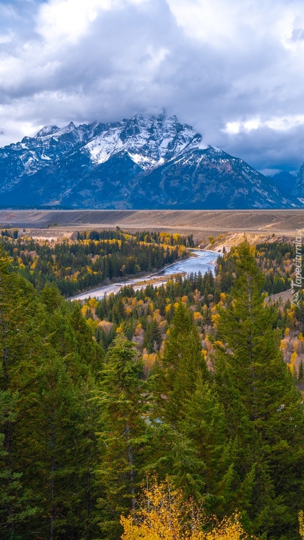 Rzeka Snake River i góra Tenton Range