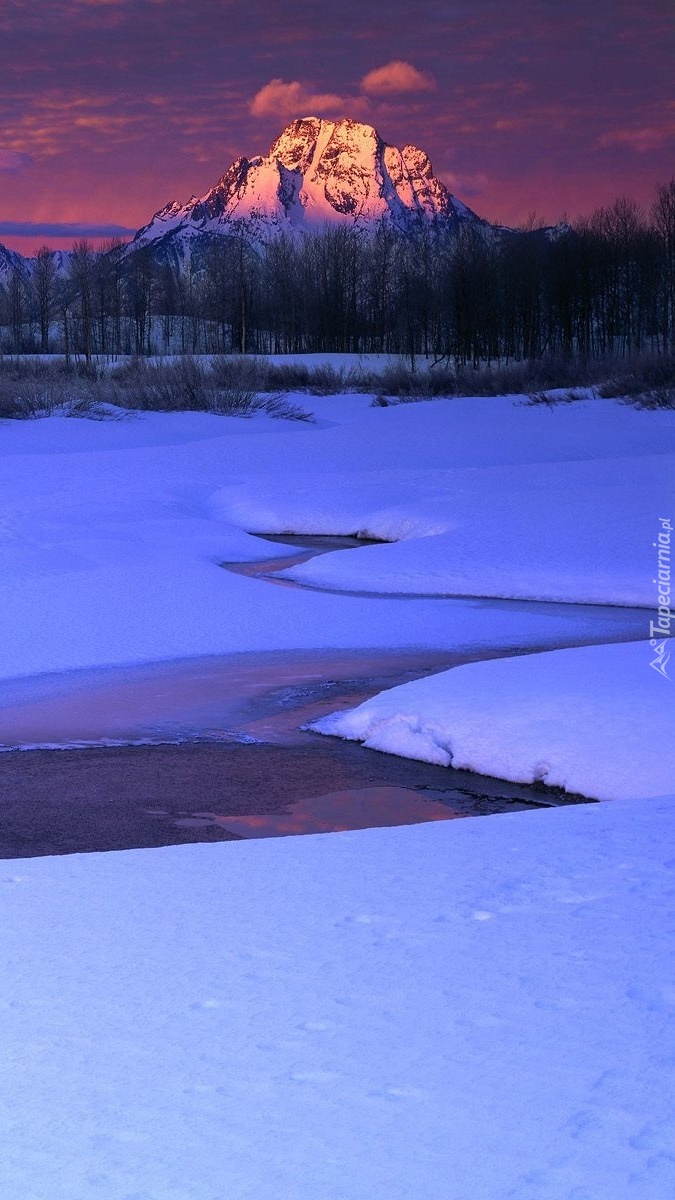 Rzeka zasypana śniegiem