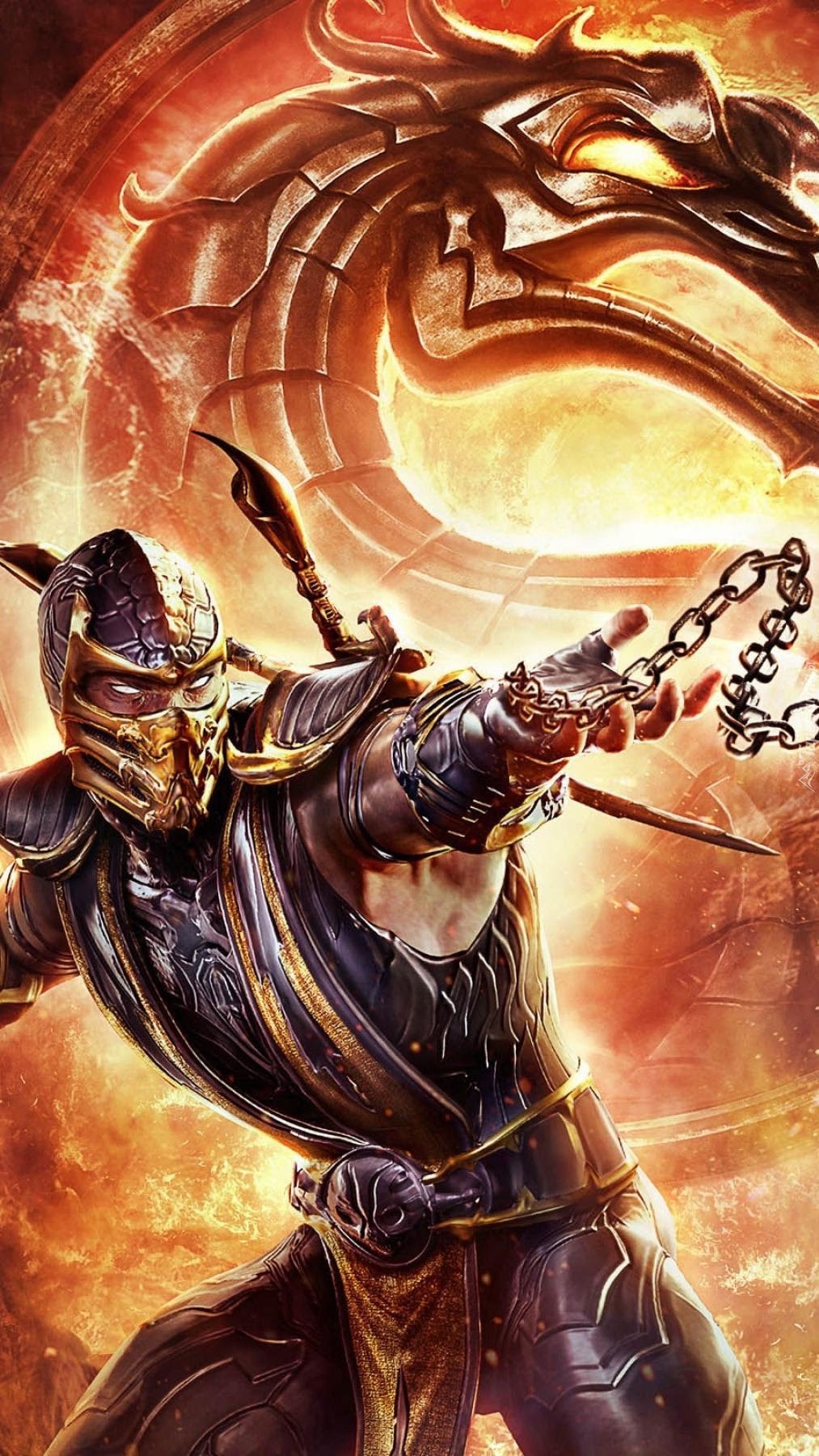 Scorpion i logo Mortal Kombat