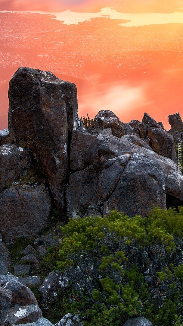 Skały na szczycie Mount Wellington w Tasmanii