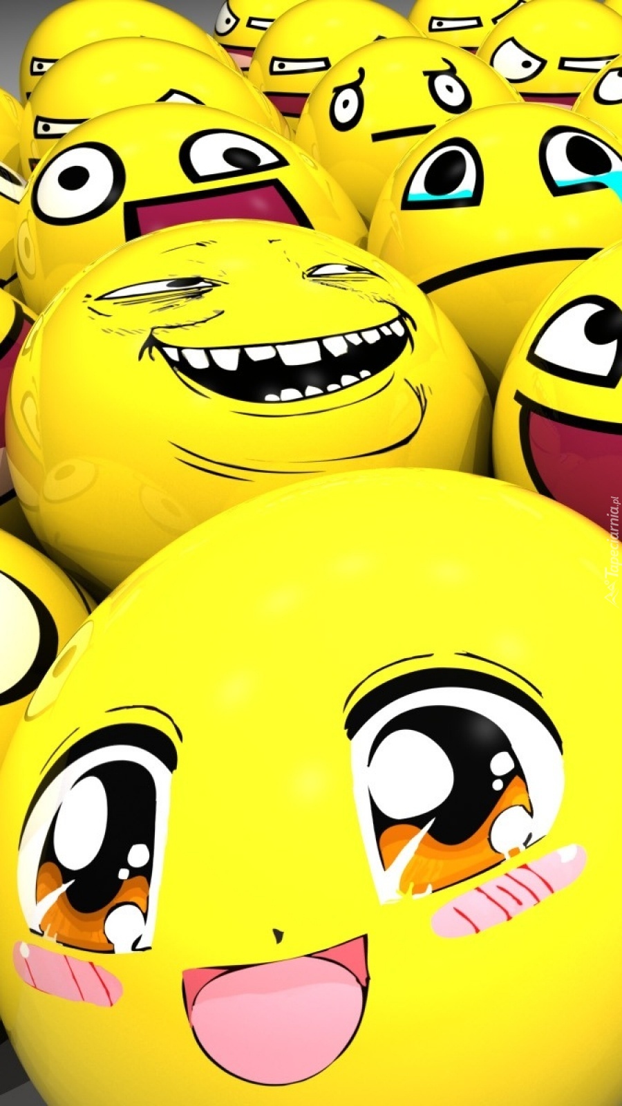 Śmiejące sie żółte buźki