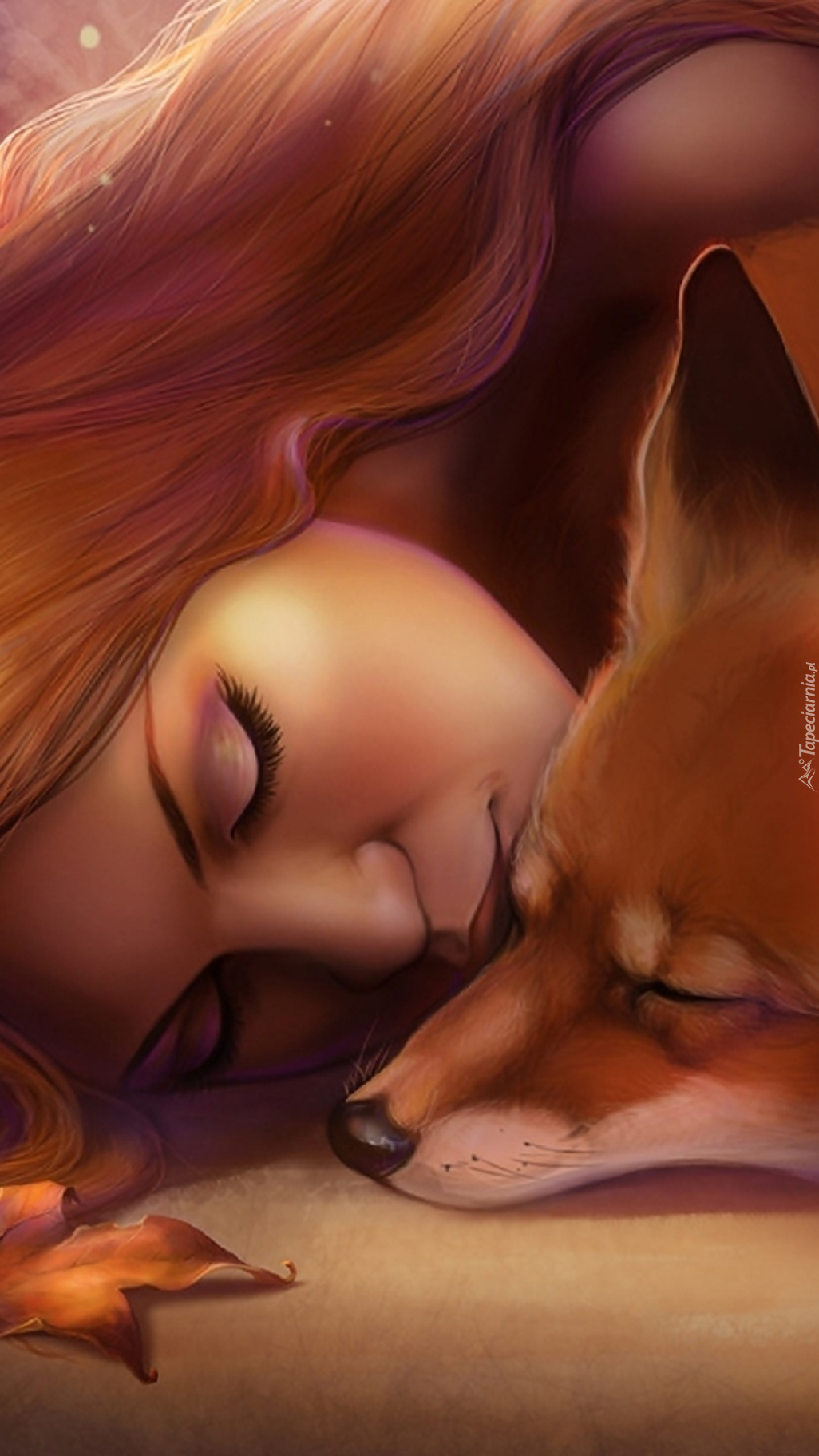 Śpiąca kobieta i lis