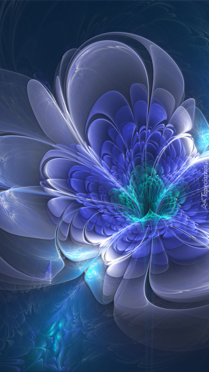 Szaro- niebieski graficzny kwiat