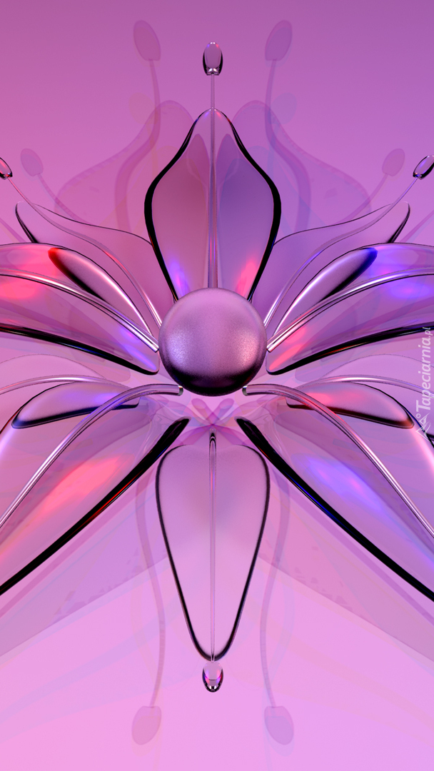 Szklany kwiat w 3D