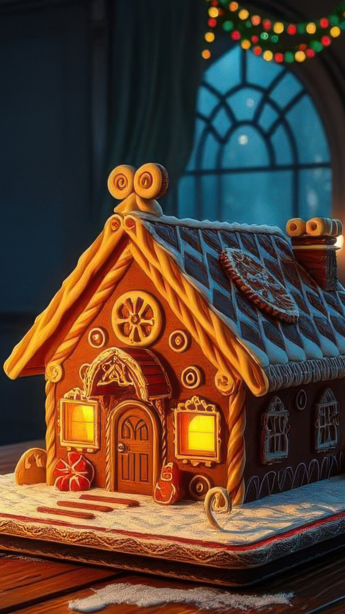 Udekorowany lukrem domek z piernika