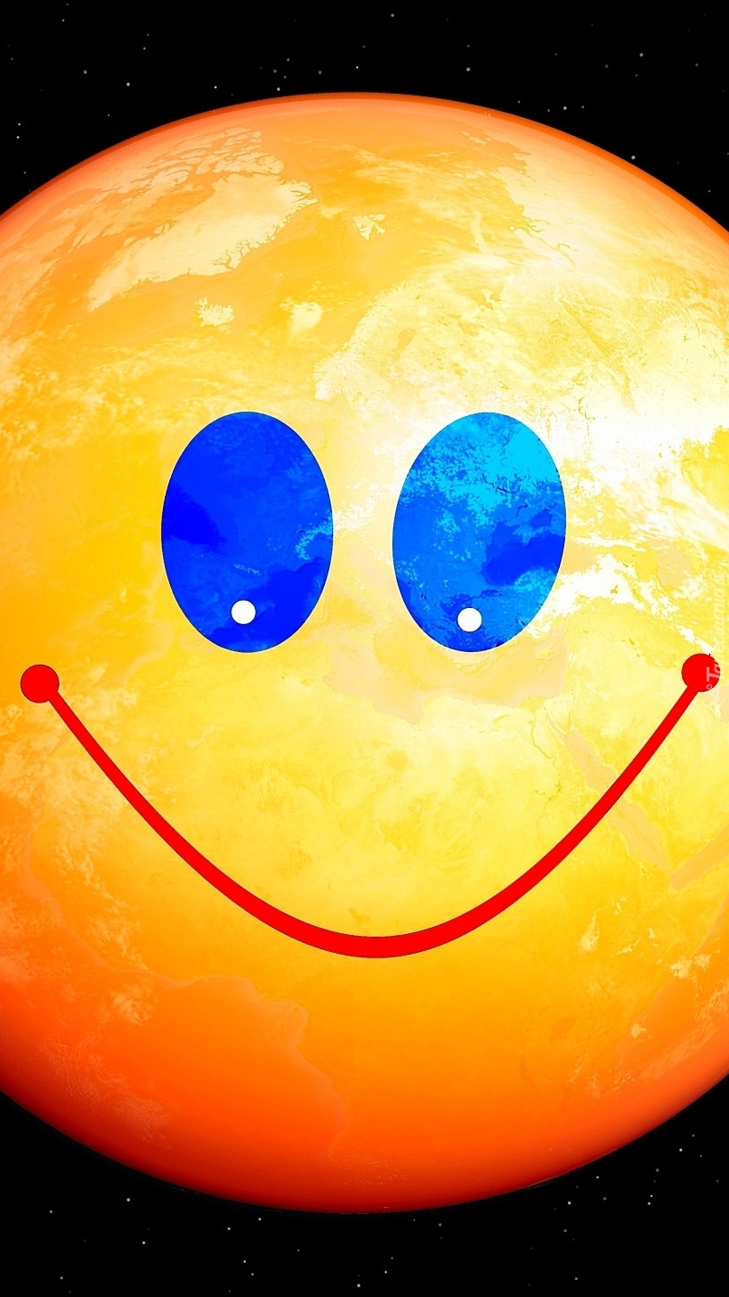 Uśmiechnięta planeta w 2D
