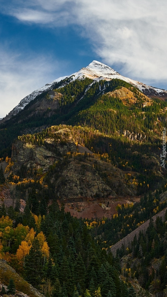 Wąwóz Uncompahgre Gorge i góra Abrams Mountain