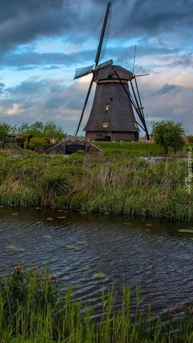 Wiatrak nad rzeką