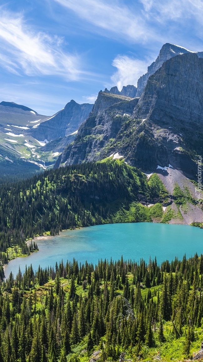 Widok na jezioro Grinnell Lake