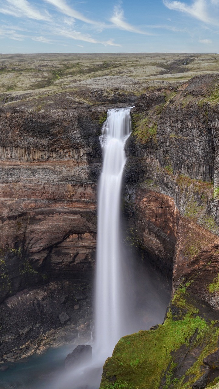 Wodospad Haifoss w Islandii