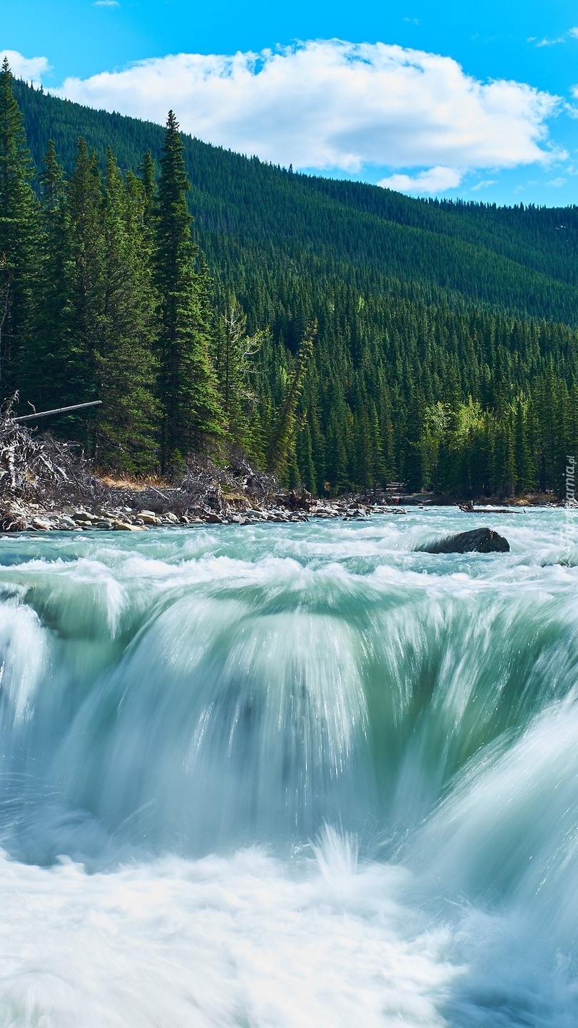 Wodospad Sheep River Falls w Kanadzie