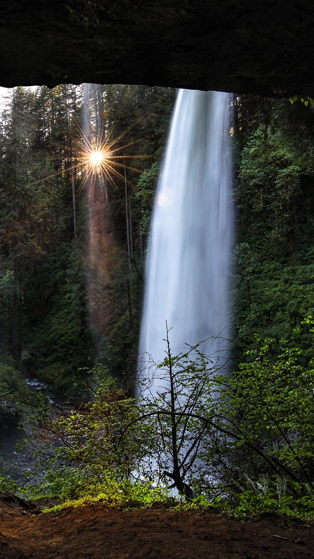 Wodospad Silver Waterfall w Oregonie