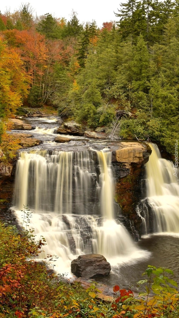 Wodospad w Wirginii jesienią