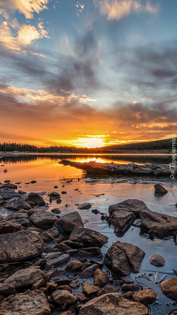 Wschód słońca nad jeziorem Red Rock Lake