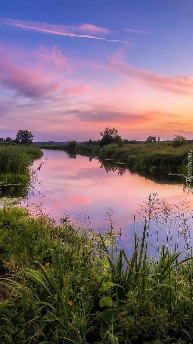 Wschód słońca nad rzeką