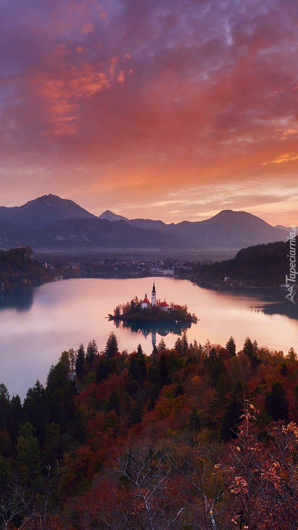 Wyspa Blejski Otok na jeziorze Bled