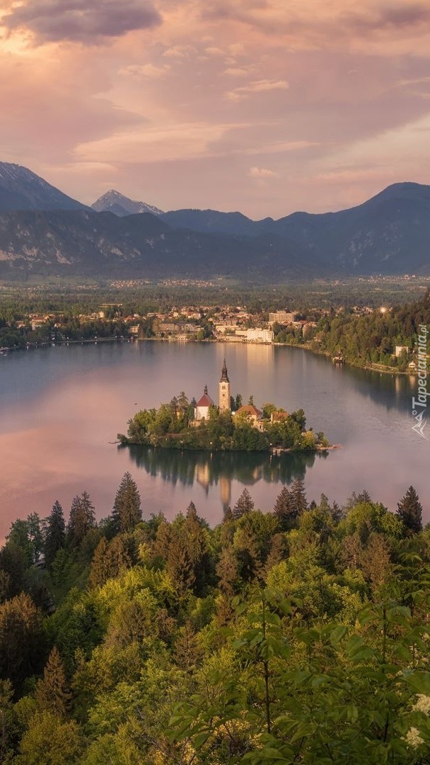 Wyspa Blejski Otok na jeziorze Bled