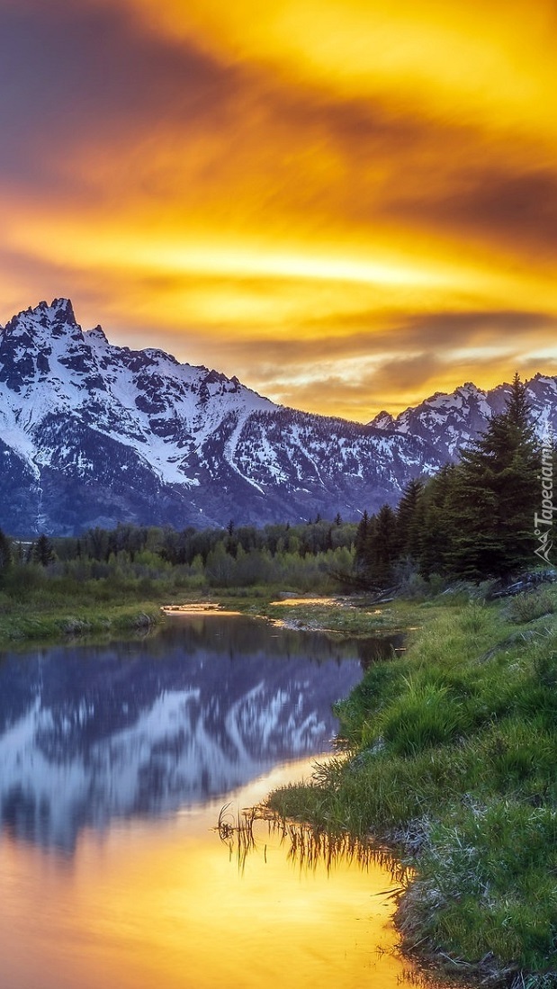 Zachód słońca nad górami Teton Range