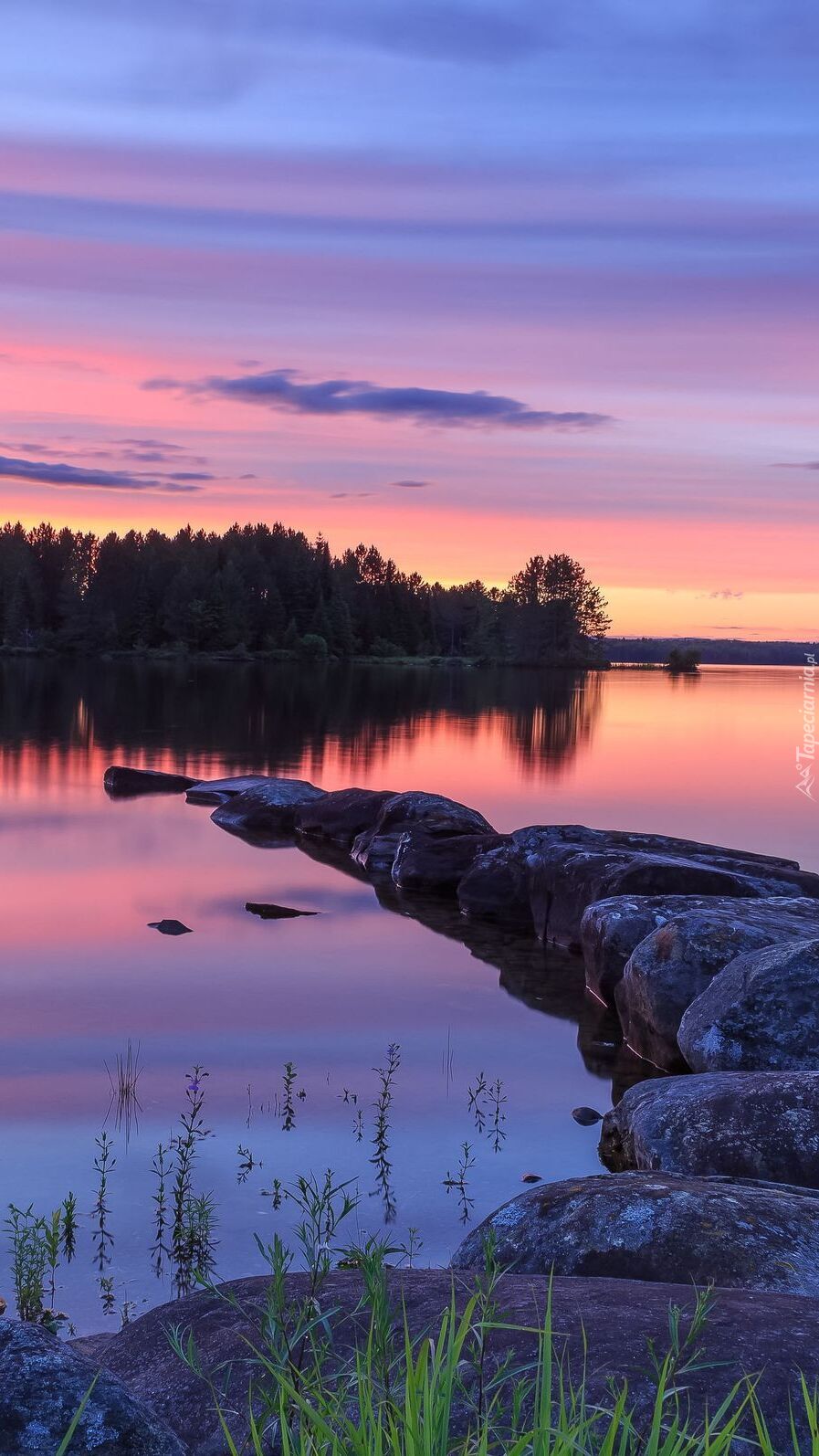 Zachód słońca nad jeziorem Indian Pond Lake