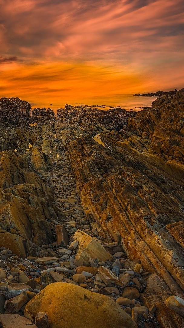 Zachód słońca nad parkiem Montana de Oro