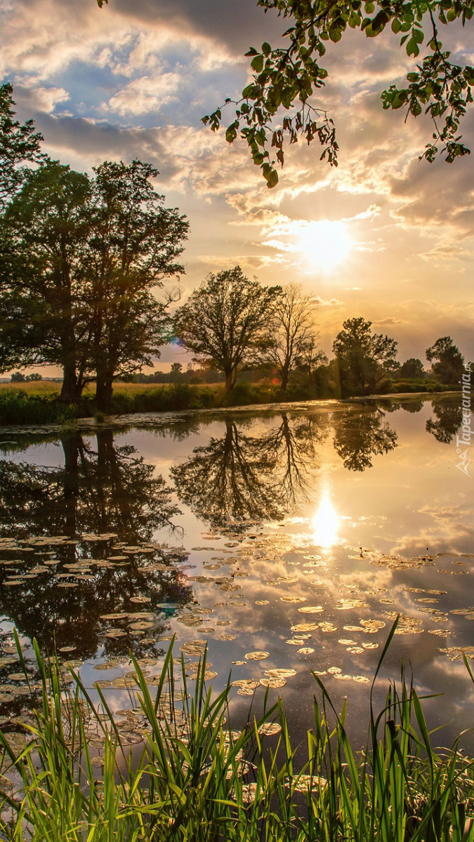 Zachód słońca nad rzeką