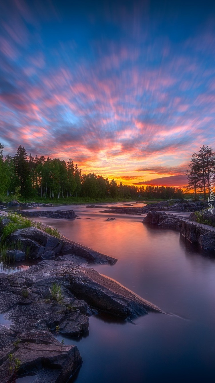 Zachód słońca nad rzeką Kiiminkijoki