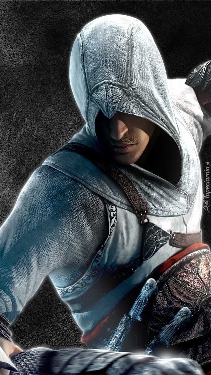 Zakapturzona postać z Assassins Creed