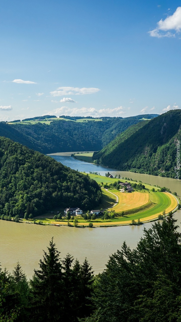 Zakole rzeki Dunaj w Austrii
