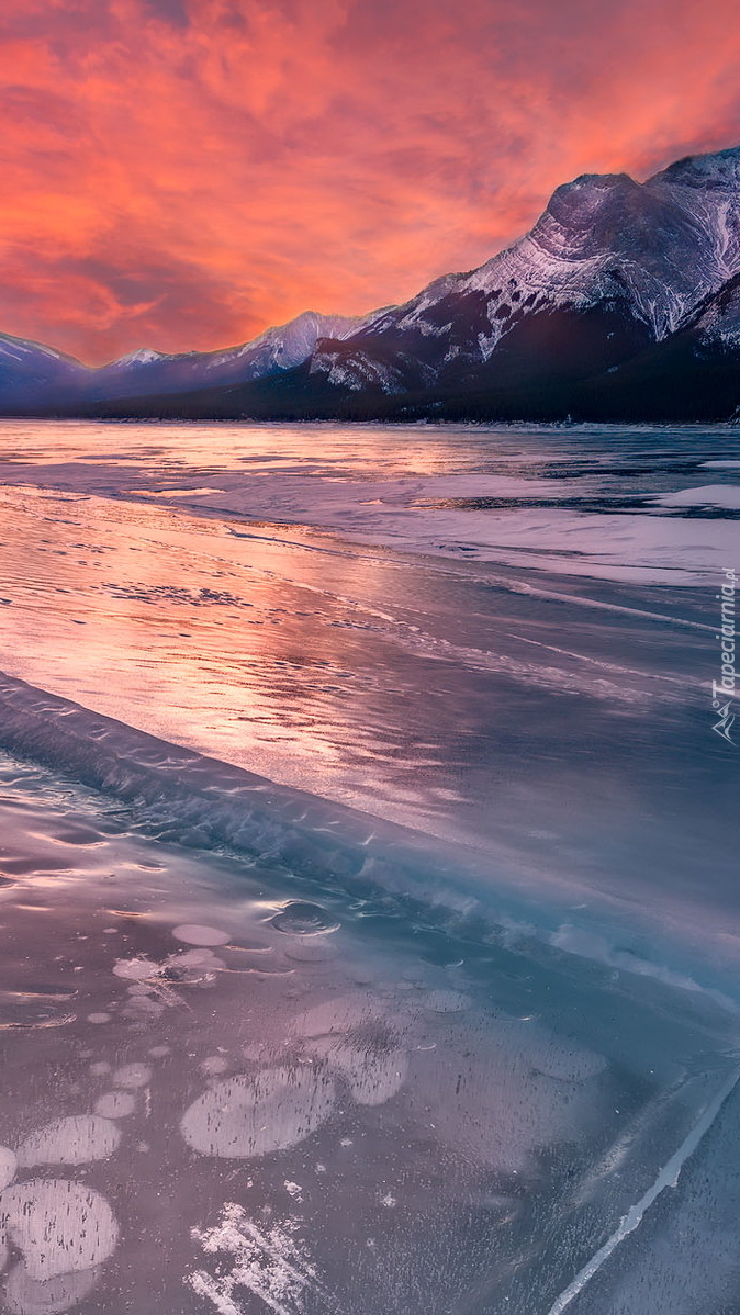 Zamarznięte jezioro Abraham Lake